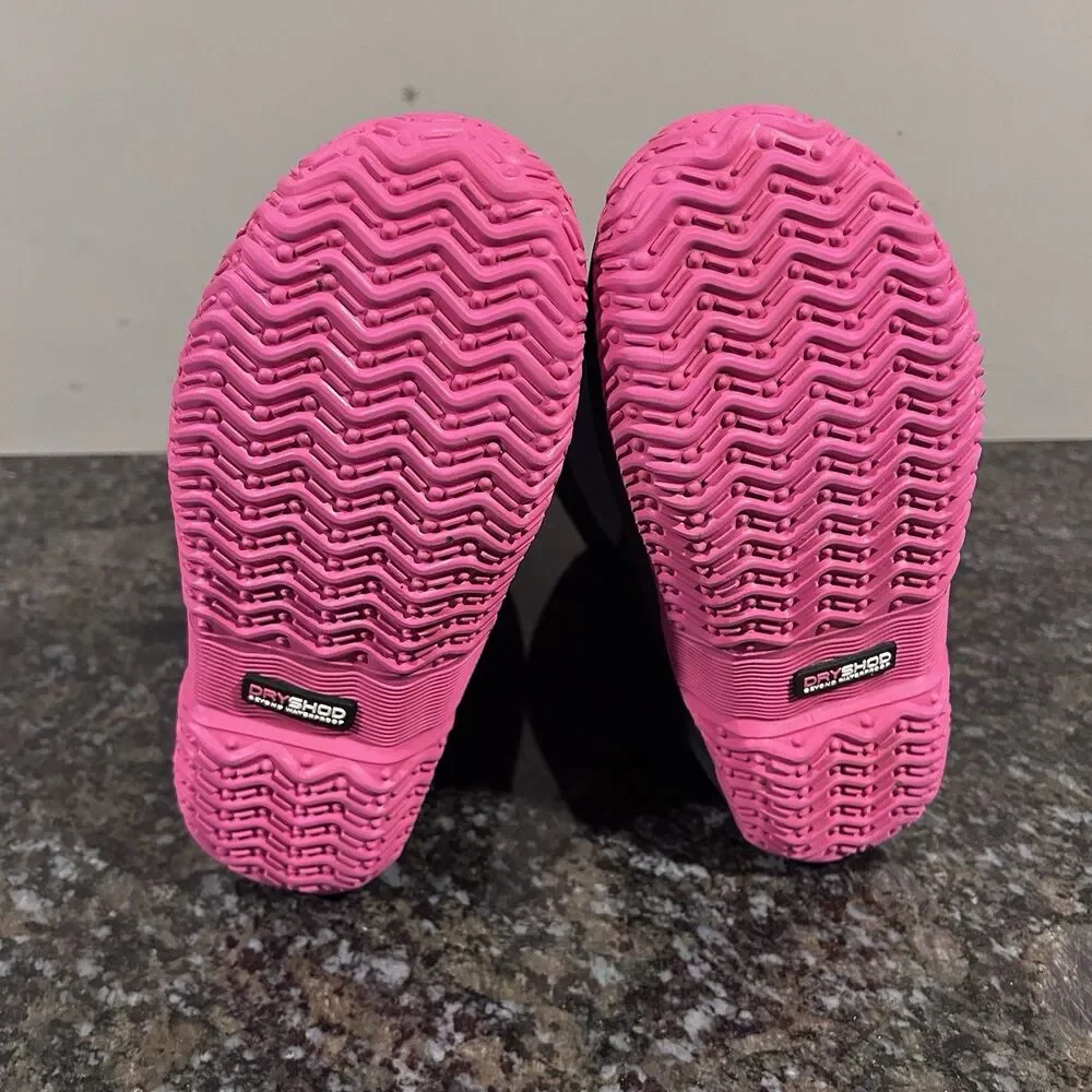 Dryshod Tuffy Kid's Waterproof Sport Boots Black/Pink (TUF-KD-PN-Y) Sz 6 EUC